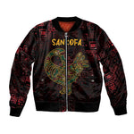 Afro-American Culture Bomber Jacket Adinkra Sankofa Bird - Cosmic Red