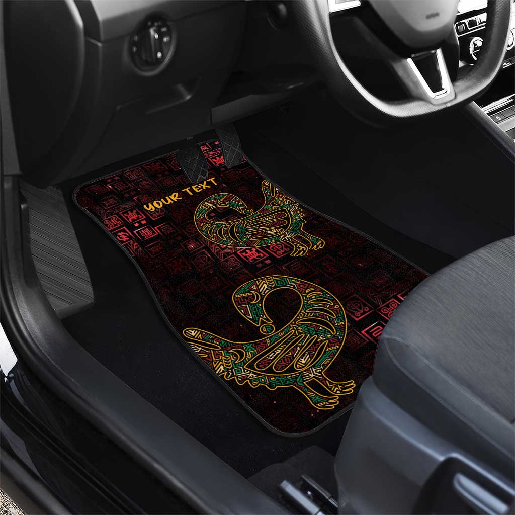 Afro-American Culture Car Mats Adinkra Sankofa Bird - Cosmic Red