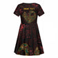 Afro-American Culture Kid Short Sleeve Dress Adinkra Sankofa Bird - Cosmic Red