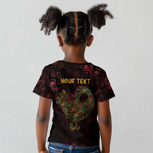 Afro-American Culture Kid T shirt Adinkra Sankofa Bird - Cosmic Red