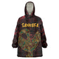 Afro-American Culture Kid Wearable Blanket Hoodie Adinkra Sankofa Bird - Cosmic Red