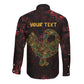Afro-American Culture Long Sleeve Button Shirt Adinkra Sankofa Bird - Cosmic Red