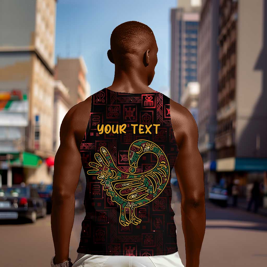 Afro-American Culture Men Tank Top Adinkra Sankofa Bird - Cosmic Red