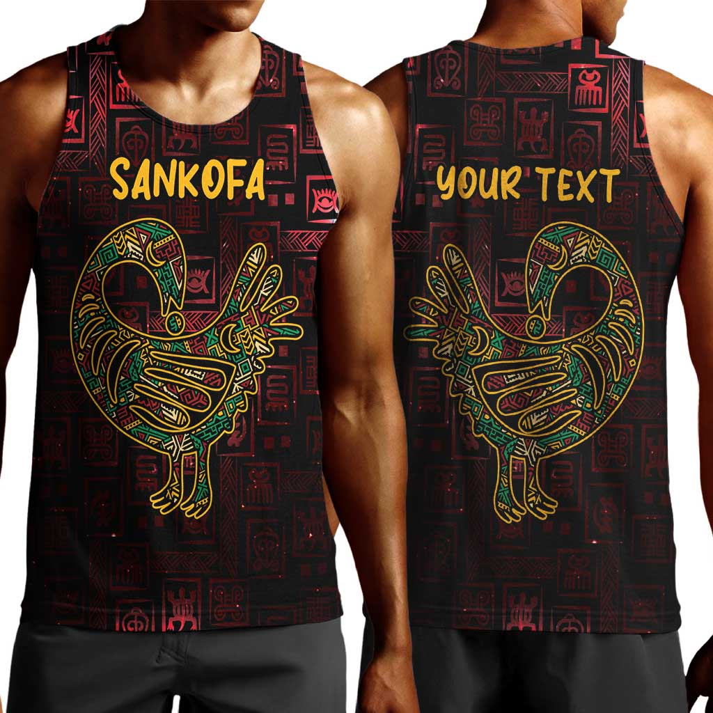 Afro-American Culture Men Tank Top Adinkra Sankofa Bird - Cosmic Red