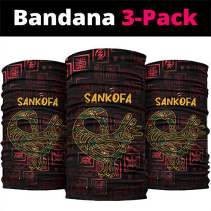 Afro-American Culture Neck Gaiter Adinkra Sankofa Bird - Cosmic Red LT7