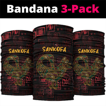 Afro-American Culture Neck Gaiter Adinkra Sankofa Bird - Cosmic Red LT7