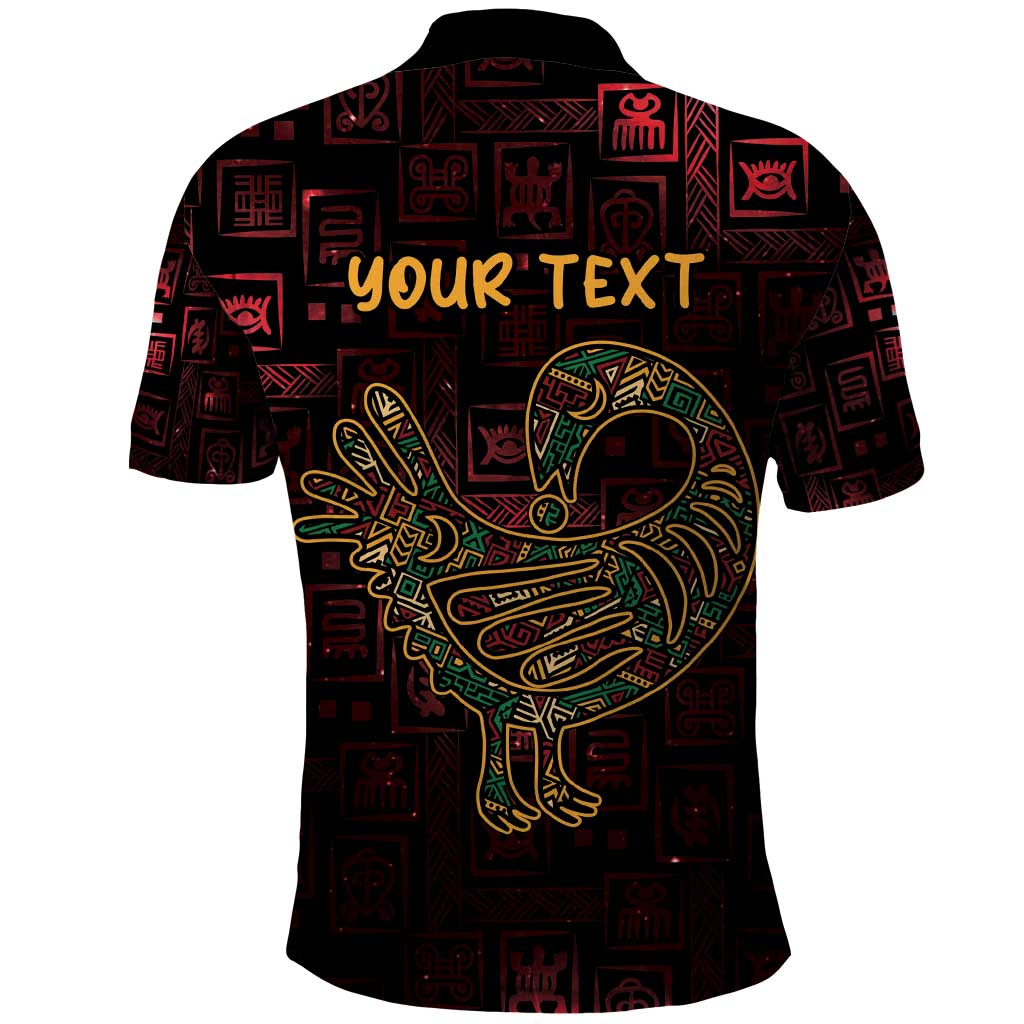 Afro-American Culture Polo Shirt Adinkra Sankofa Bird - Cosmic Red