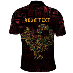 Afro-American Culture Polo Shirt Adinkra Sankofa Bird - Cosmic Red