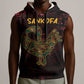 Afro-American Culture Sleeveless Hoodie Adinkra Sankofa Bird - Cosmic Red - African Pride