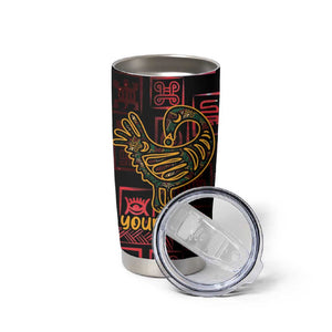 Afro-American Culture Tumbler Cup Adinkra Sankofa Bird - Cosmic Red