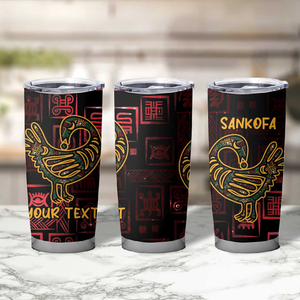 Afro-American Culture Tumbler Cup Adinkra Sankofa Bird - Cosmic Red