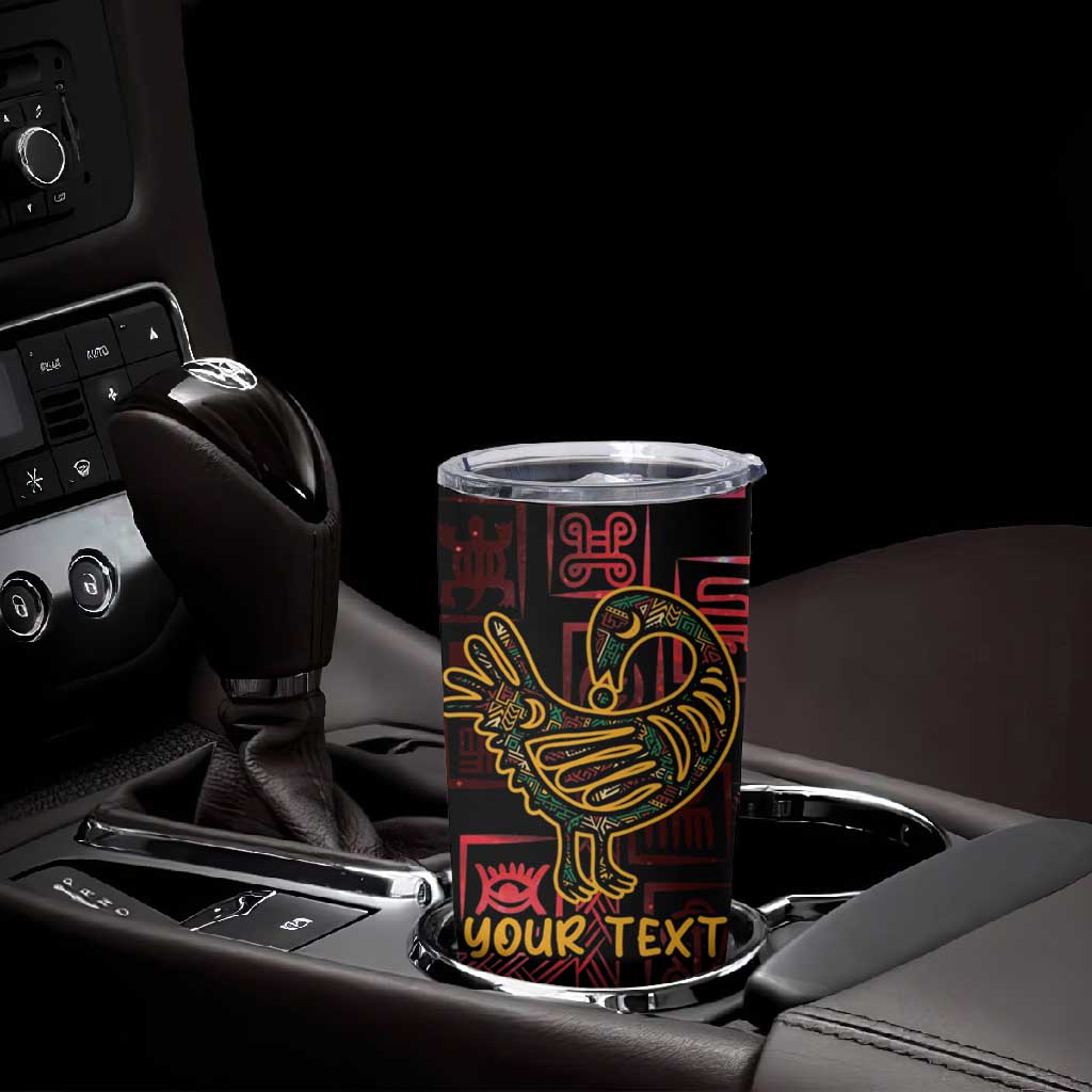 Afro-American Culture Tumbler Cup Adinkra Sankofa Bird - Cosmic Red