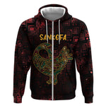 Afro-American Culture Zip Hoodie Adinkra Sankofa Bird - Cosmic Red