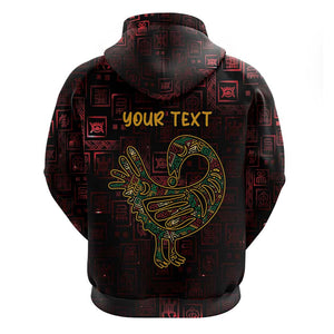 Afro-American Culture Zip Hoodie Adinkra Sankofa Bird - Cosmic Red
