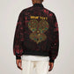 Afro-American Culture Bomber Jacket Adinkra Sankofa Heart - Cosmic Red