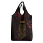 Afro-American Culture Grocery Bag Adinkra Sankofa Heart - Cosmic Red