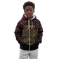 Afro-American Culture Kid Hoodie Adinkra Sankofa Heart - Cosmic Red
