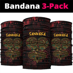 Afro-American Culture Neck Gaiter Adinkra Sankofa Heart - Cosmic Red LT7