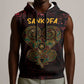Afro-American Culture Sleeveless Hoodie Adinkra Sankofa Heart - Cosmic Red - African Pride