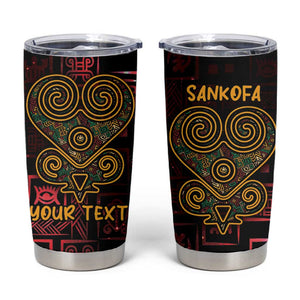 Afro-American Culture Tumbler Cup Adinkra Sankofa Heart - Cosmic Red