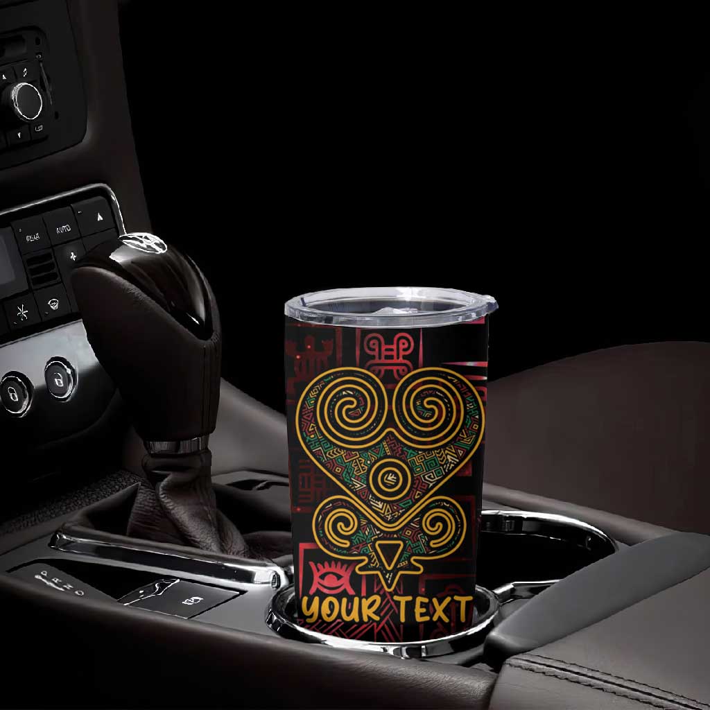 Afro-American Culture Tumbler Cup Adinkra Sankofa Heart - Cosmic Red