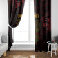 Afro-American Culture Window Curtain Adinkra Sankofa Heart - Cosmic Red