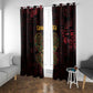 Afro-American Culture Window Curtain Adinkra Sankofa Heart - Cosmic Red