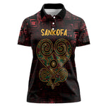Afro-American Culture Women Polo Shirt Adinkra Sankofa Heart - Cosmic Red
