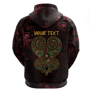 Afro-American Culture Zip Hoodie Adinkra Sankofa Heart - Cosmic Red