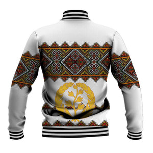 Eritrea Baseball Jacket Tilet Mix Eritrean Cross - White LT7