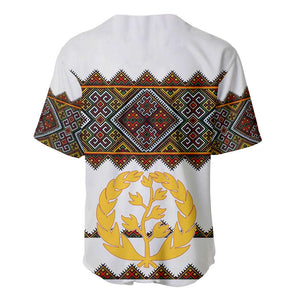 Eritrea Baseball Jersey Tilet Mix Eritrean Cross - White