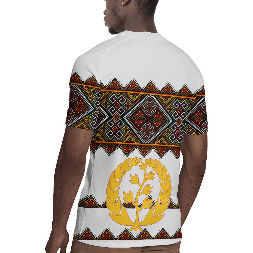 Eritrea Rugby Jersey Tilet Mix Eritrean Cross - White