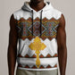 Eritrea Sleeveless Hoodie Tilet Mix Eritrean Cross - White - African Pride
