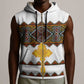 Eritrea Sleeveless Zip Hoodie Tilet Mix Eritrean Cross - White - African Pride