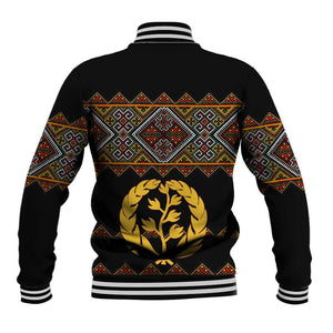 Eritrea Baseball Jacket Tilet Mix Eritrean Cross - Black LT7
