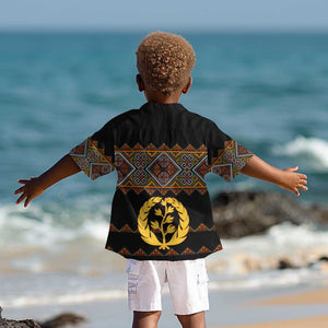 Eritrea Kid Hawaiian Shirt Tilet Mix Eritrean Cross - Black