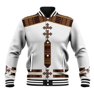 Eritrea Baseball Jacket Tilet Habesha Style - White LT7
