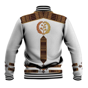 Eritrea Baseball Jacket Tilet Habesha Style - White LT7