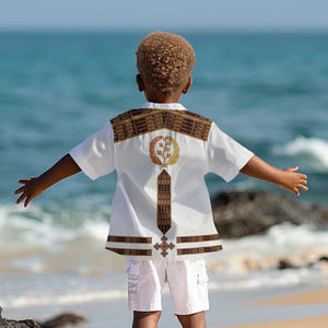 Eritrea Kid Hawaiian Shirt Tilet Habesha Style - White