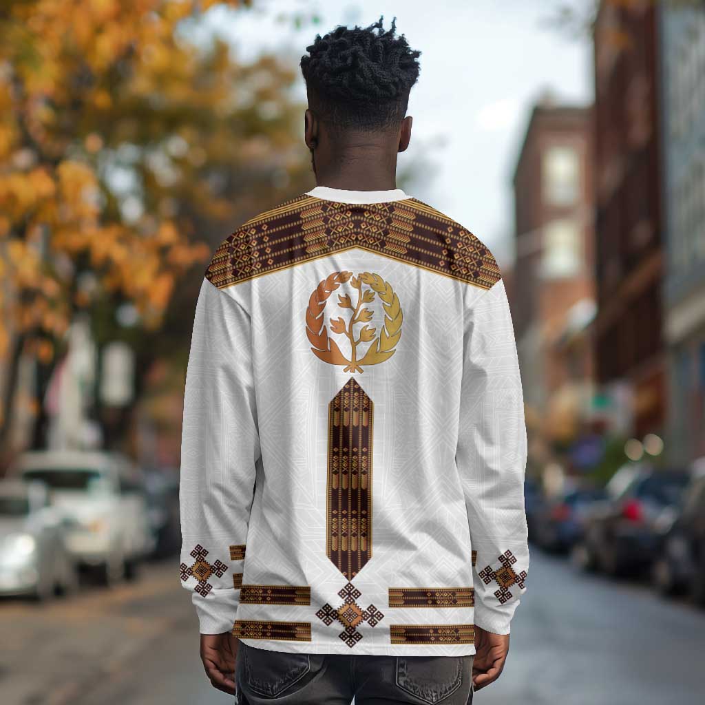 Eritrea Long Sleeve Shirt Tilet Habesha Style - White LT7