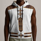 Eritrea Sleeveless Zip Hoodie Tilet Habesha Style - White - African Pride