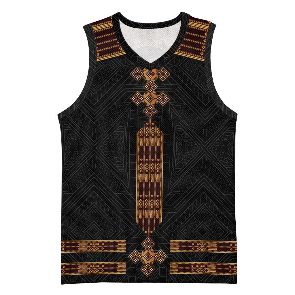 Eritrea Basketball Jersey Tilet Habesha Style - Black - African Pride