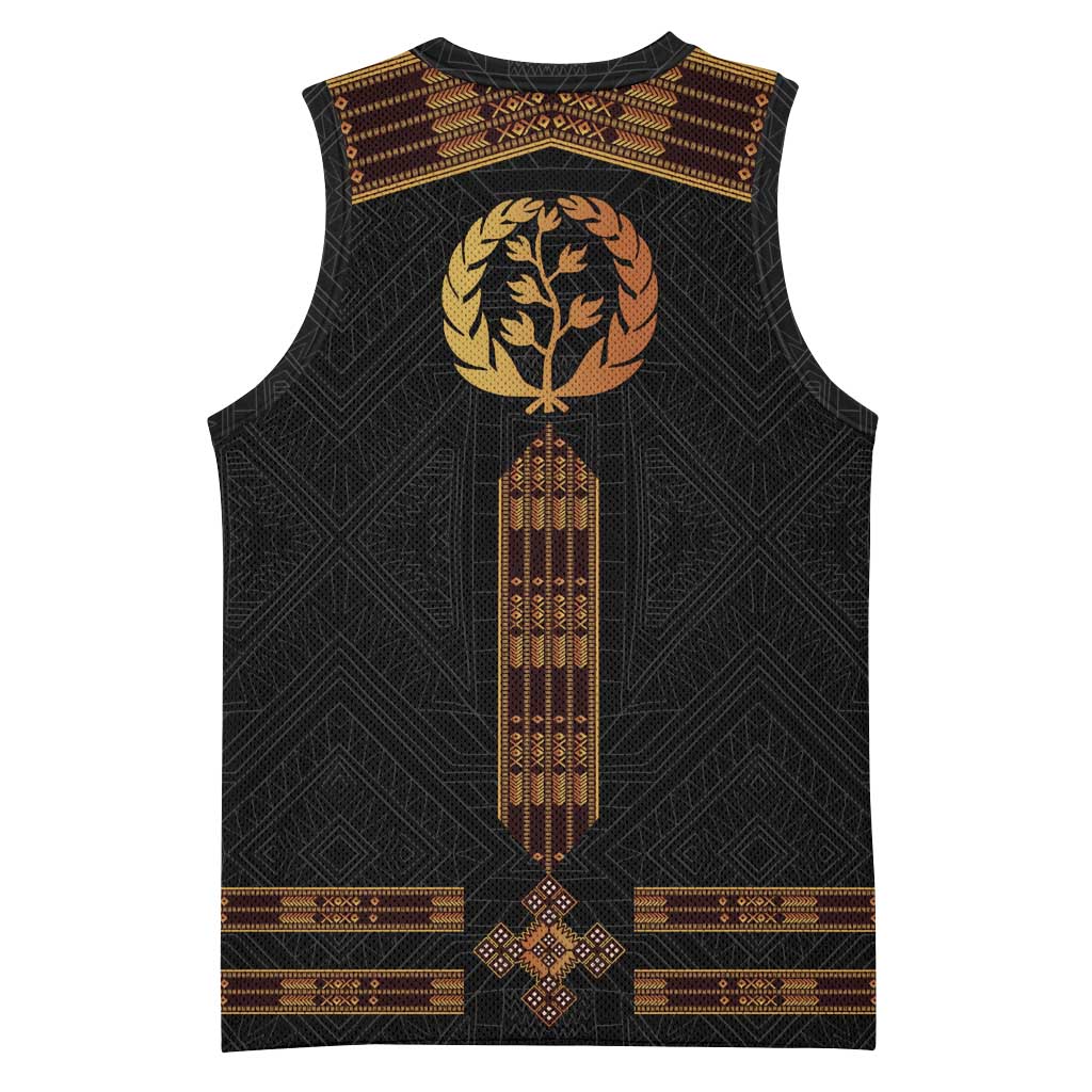 Eritrea Basketball Jersey Tilet Habesha Style - Black - African Pride