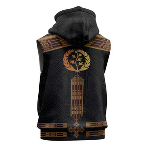 Eritrea Sleeveless Hoodie Tilet Habesha Style - Black - African Pride