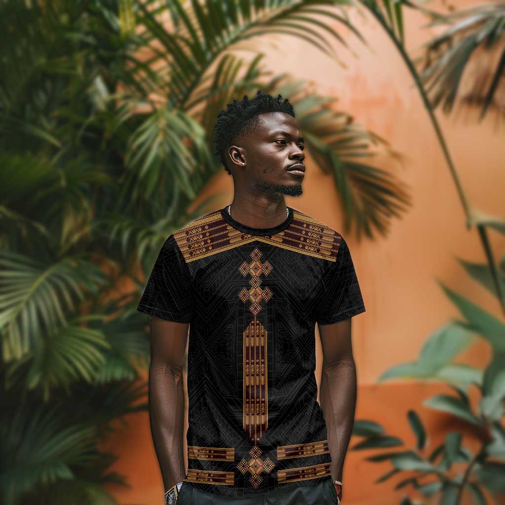 Eritrea T shirt Tilet Habesha Style - Black