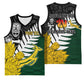 Personalised New Zealand Vs South Africa Rugby Basketball Jersey Rivals - Tribal Style - African Pride