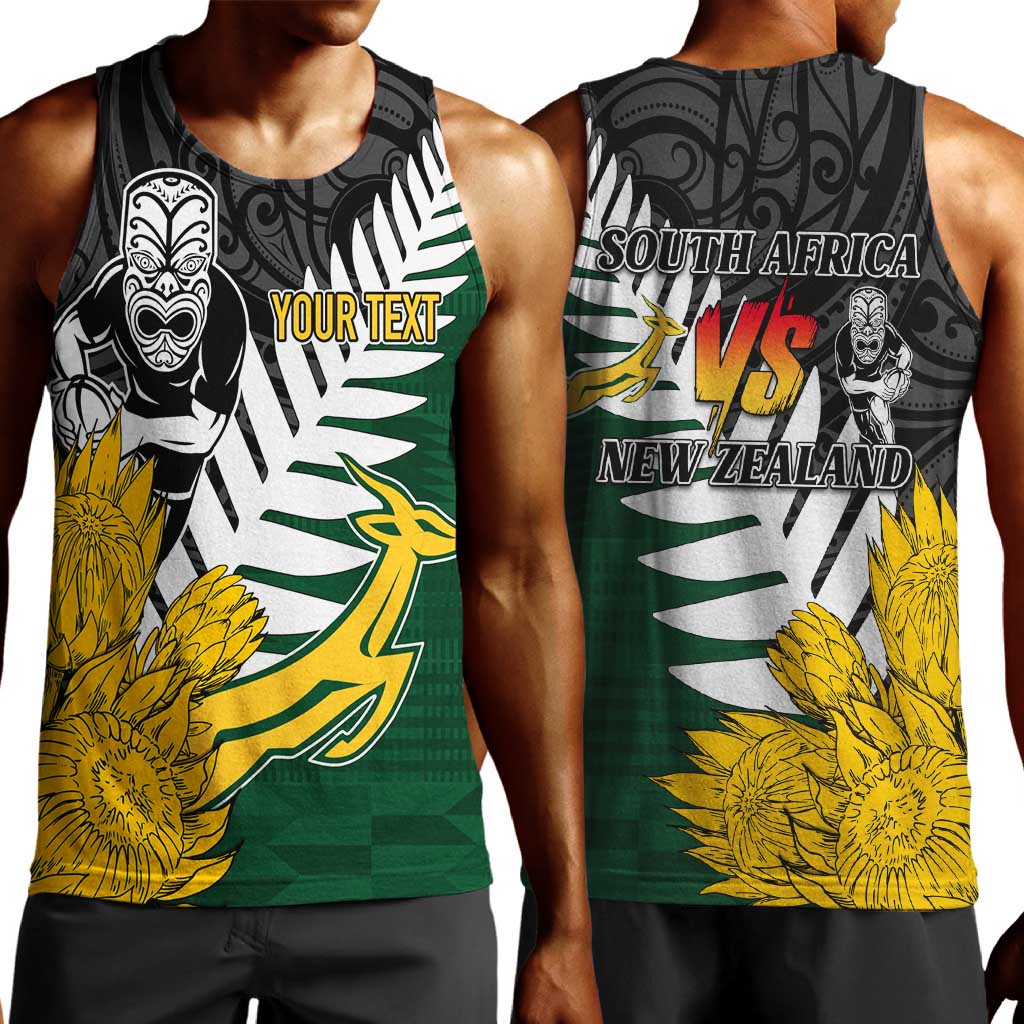 Personalised New Zealand Vs South Africa Rugby Men Tank Top Rivals - Tribal Style