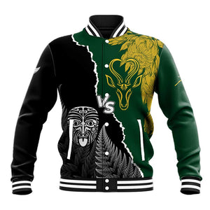 Personalised New Zealand Vs South Africa Rugby Baseball Jacket Rivals Dynamics LT7