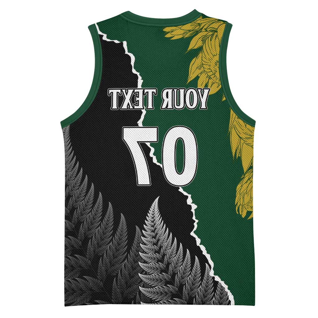 Personalised New Zealand Vs South Africa Rugby Basketball Jersey Rivals Dynamics - African Pride