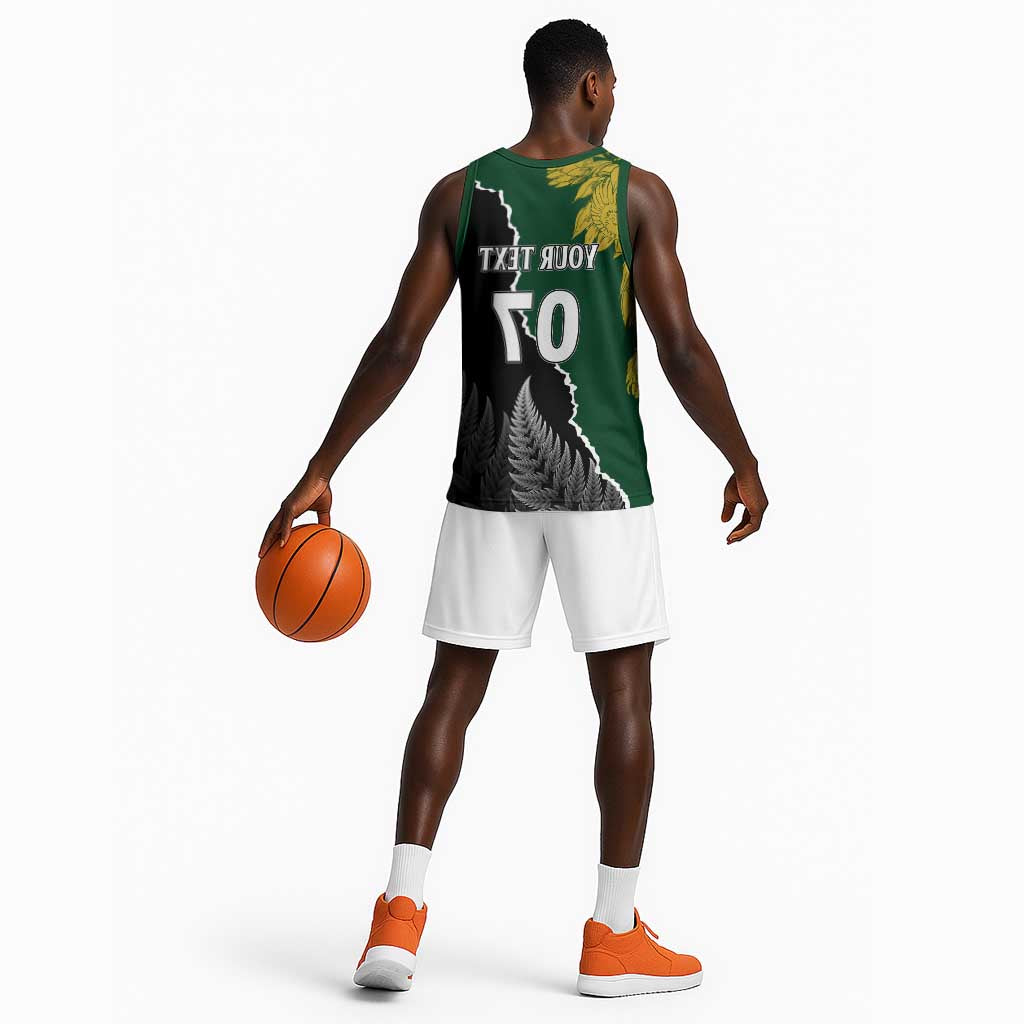 Personalised New Zealand Vs South Africa Rugby Basketball Jersey Rivals Dynamics - African Pride
